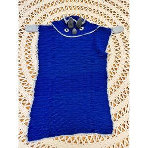 Handmade Crochet Dinosaur Triceratops Hooded Blanket Blue Wearable Snuggle